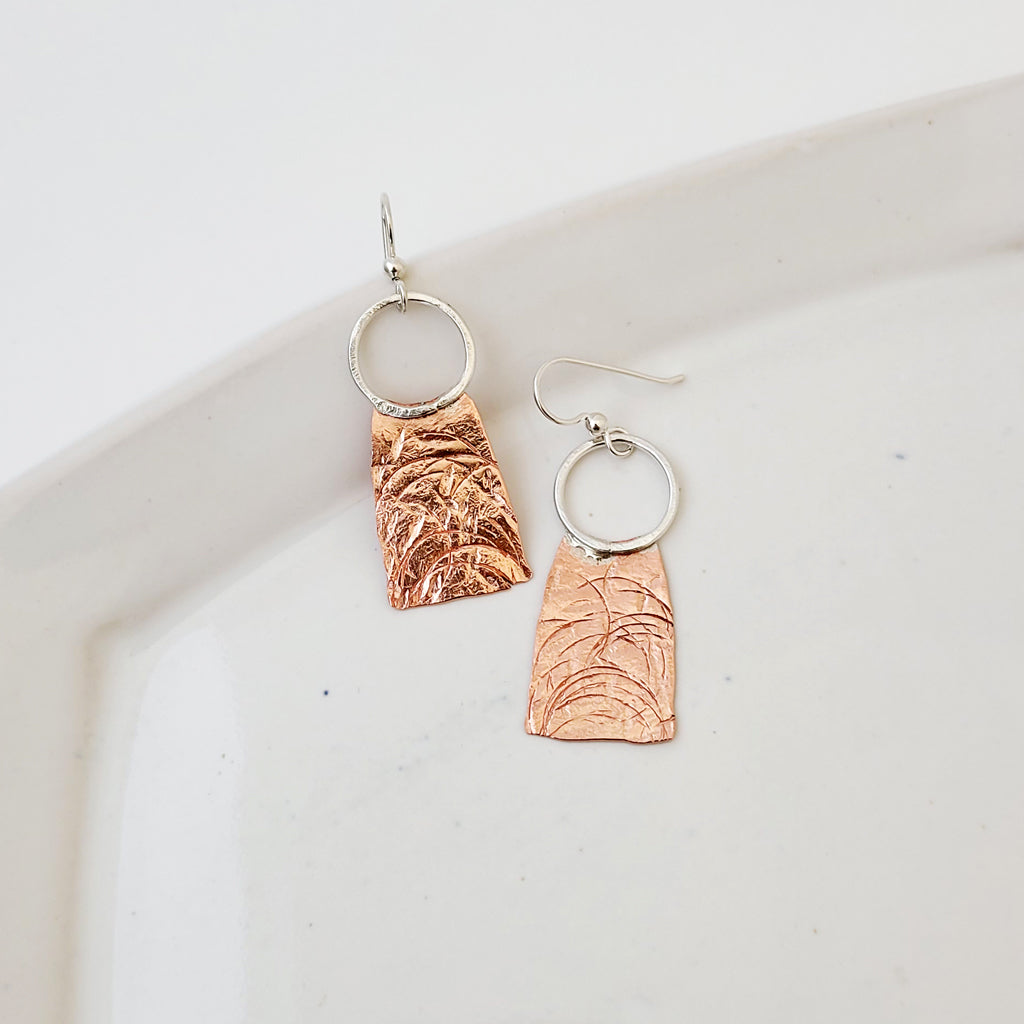 Mountainside - Handmade Sterling and Copper Earrings