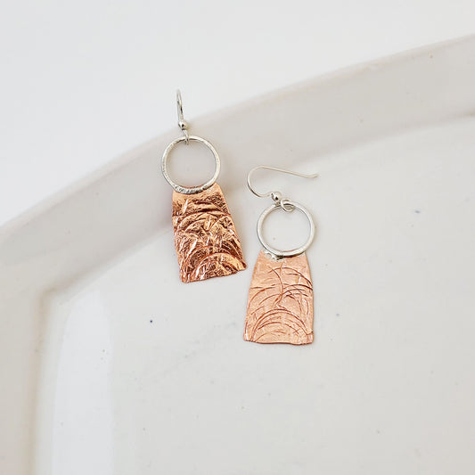 Mountainside - Handmade Sterling and Copper Earrings