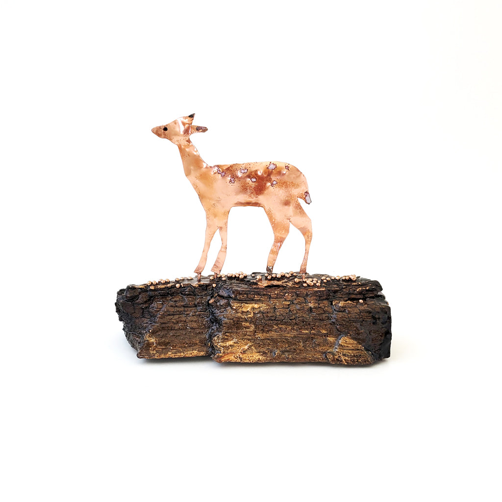 Nature's Deer I – Heritage Series Cottonwood and Copper Art