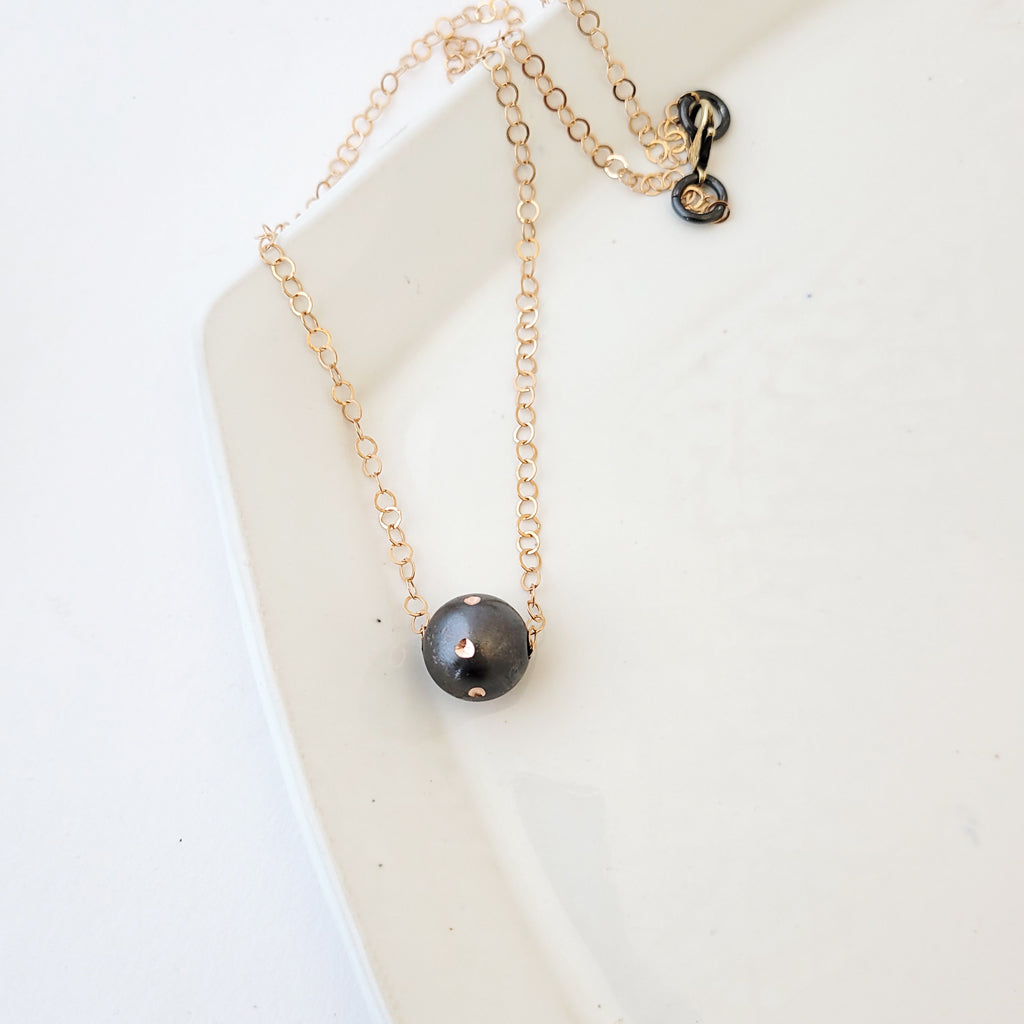 Nightfall Sparks - One of a Kind Copper and Bronze Circle Necklace