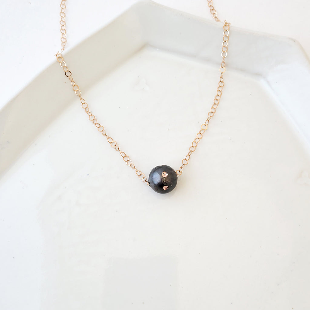 Nightfall Sparks - One of a Kind Copper and Bronze Circle Necklace