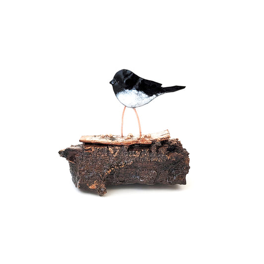 Oh Chickadee II – Heritage Series Cottonwood and Copper Art