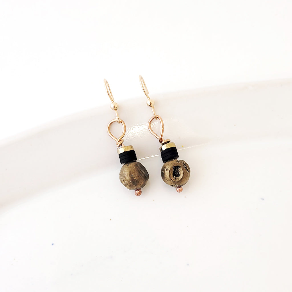 Olive Druzy Drops - Handmade Earrings