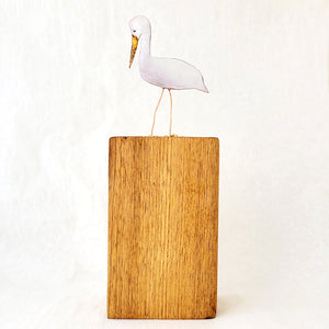 Pelican on Its Perch II - Found Wood
