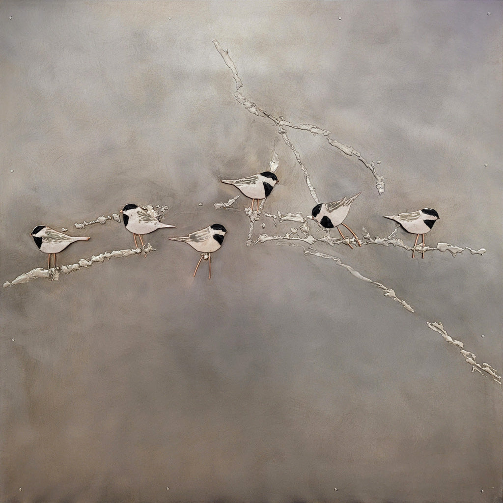 Perched Together - Mixed Metal Artwork