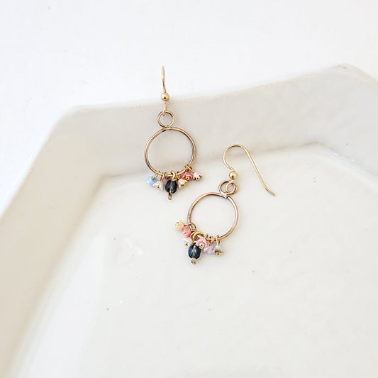 Petals in Pastels - Handmade Bronze Earrings