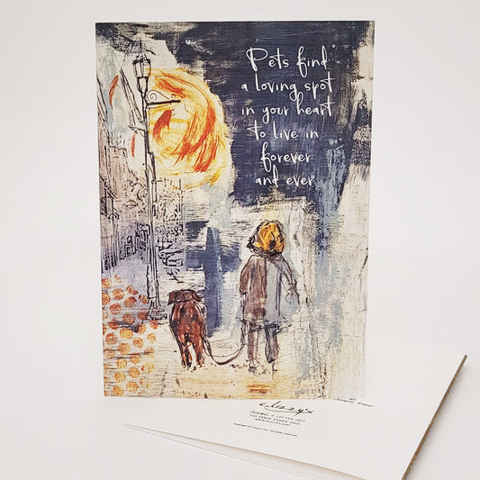 Pets Find a Loving Spot - Artful Greeting Card