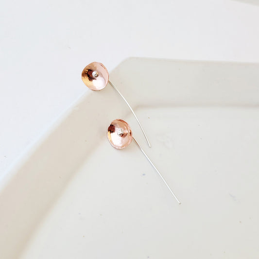 Quite Bloom - Handmade Copper and Sterling Earrings