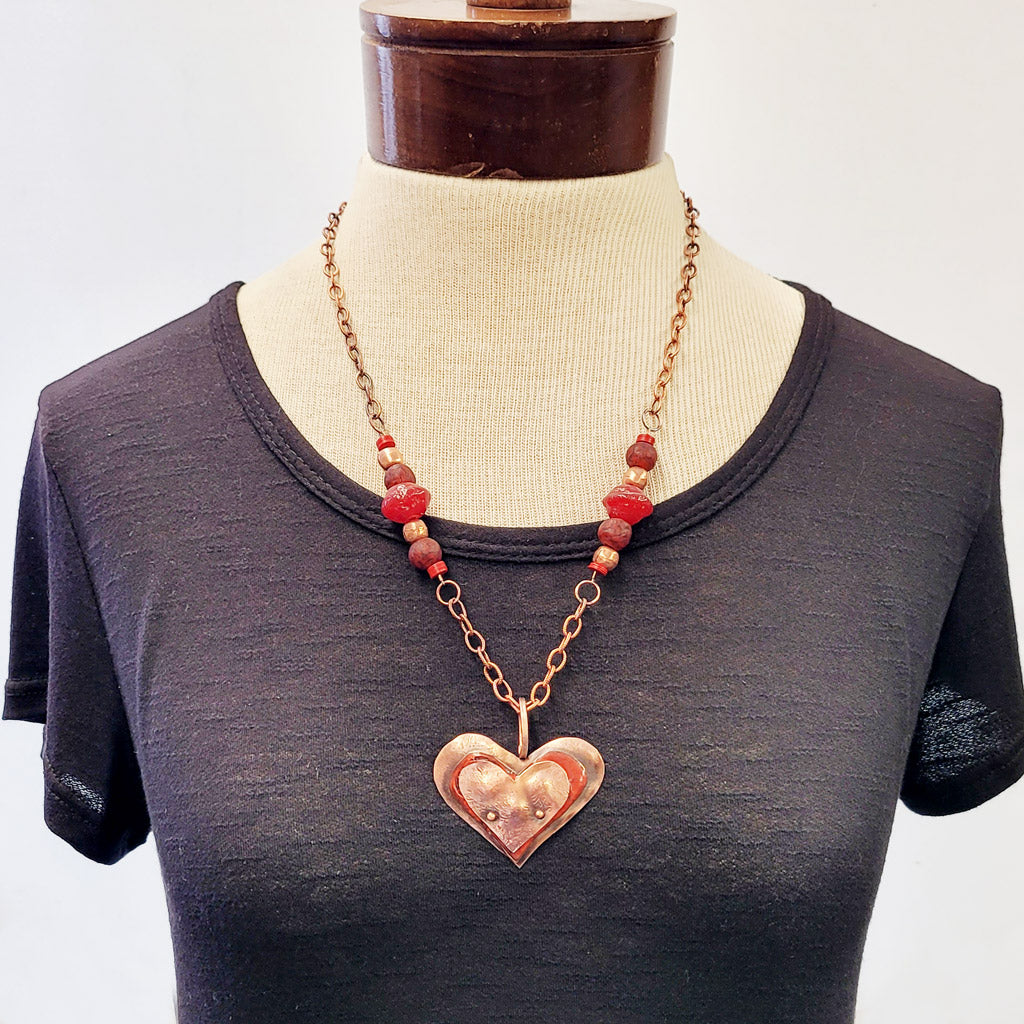 Red Hot Heart II - Necklace