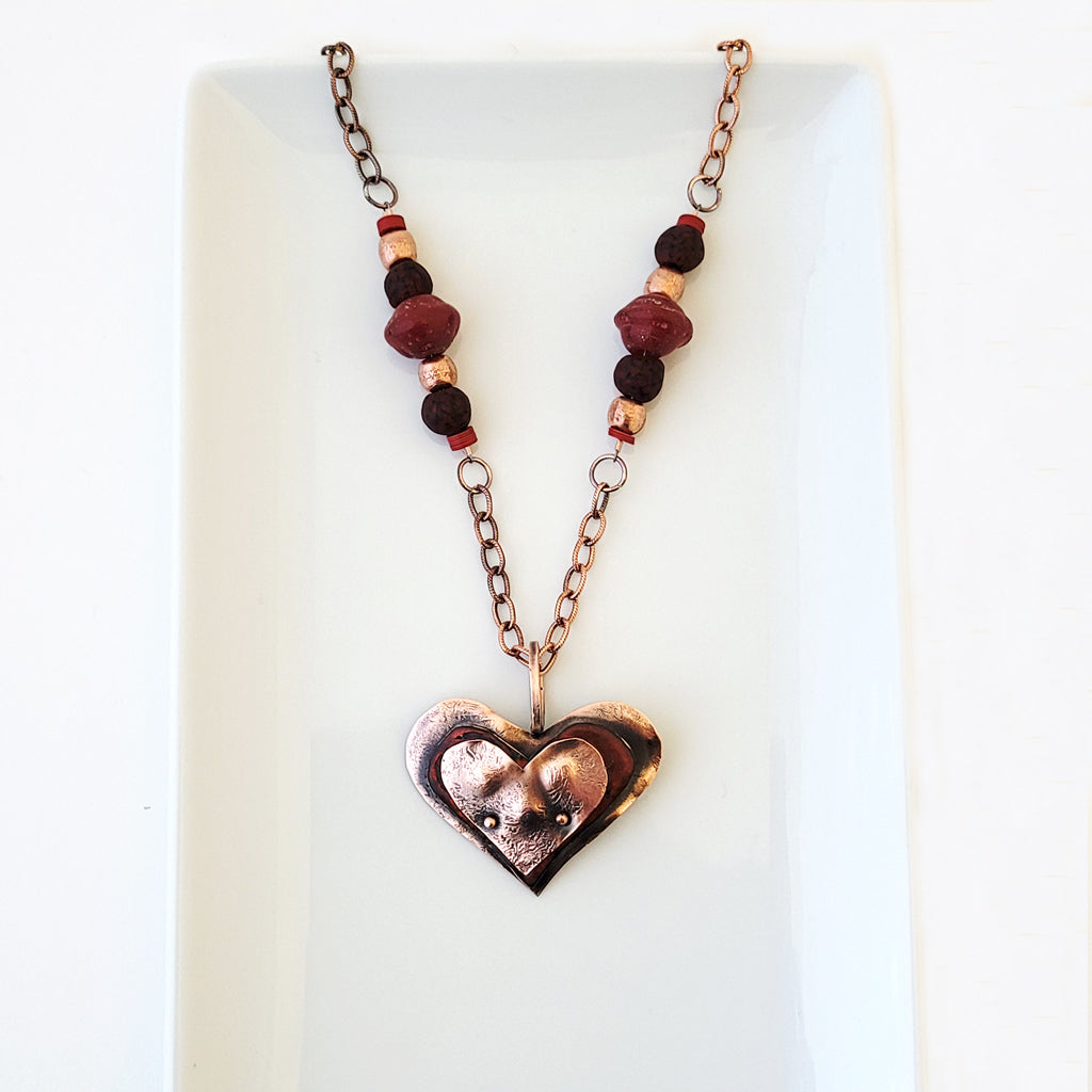 Red Hot Heart II - Necklace