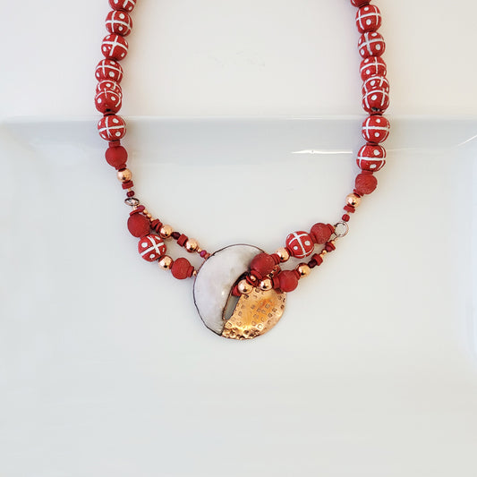 Red and White Delight - Necklace