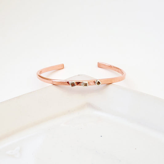 Square Dance - Copper and Sterling Bracelet