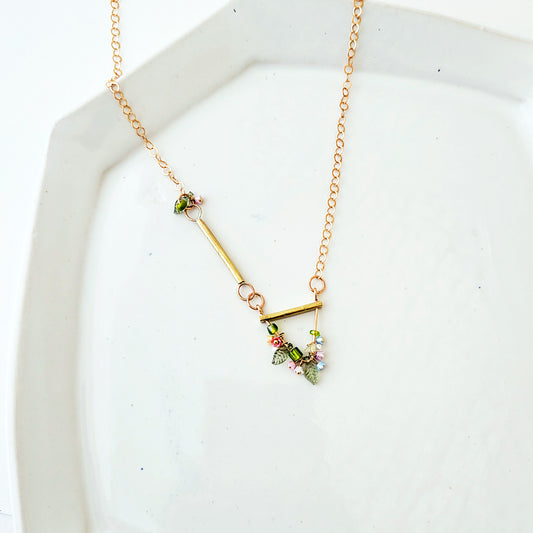 Summer Days - One of a Kind Brass and Bead Necklace