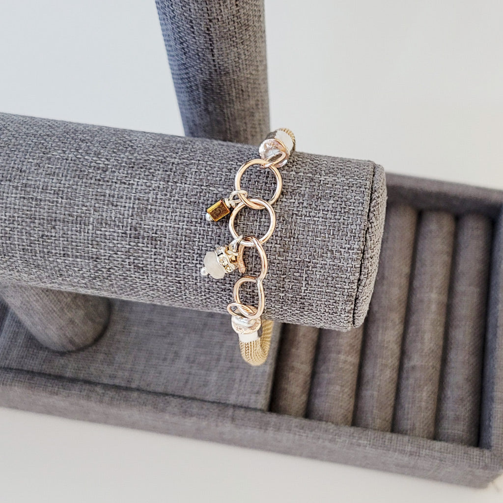 Summer Gold - Brass & Sterling Bracelet