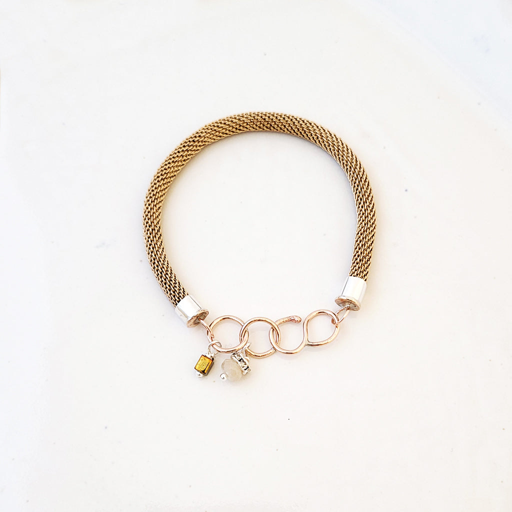 Summer Gold - Brass & Sterling Bracelet