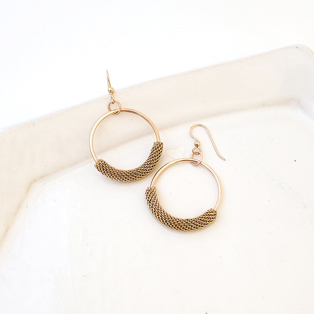 Summer Gold - One of a Kind Brass Earrings