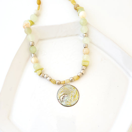 Summer Sherbet - One of a Kind Enamel Necklace