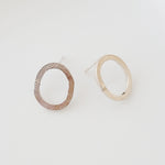 Textured Sterling Silver Oval - Post Earrings