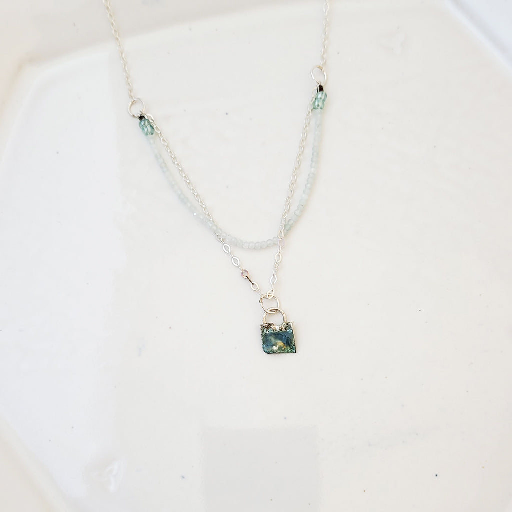 The Aquamarine Sea - One of a Kind Sterling Necklace
