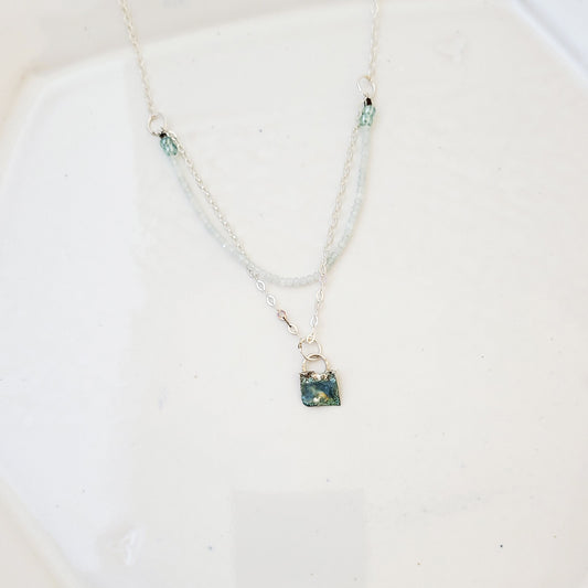 The Aquamarine Sea - One of a Kind Sterling Necklace