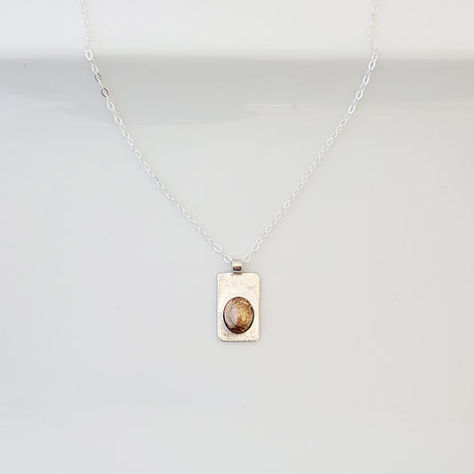 The Modern Classic in Sterling with Etched Bronze - Necklace