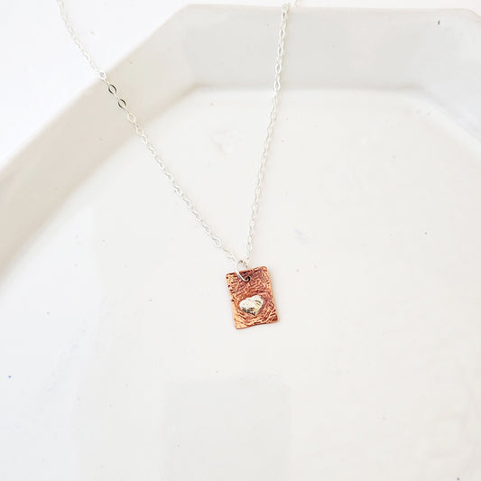 Tiny Heart, Lots of Love - Handmade Sterling and Copper Necklace