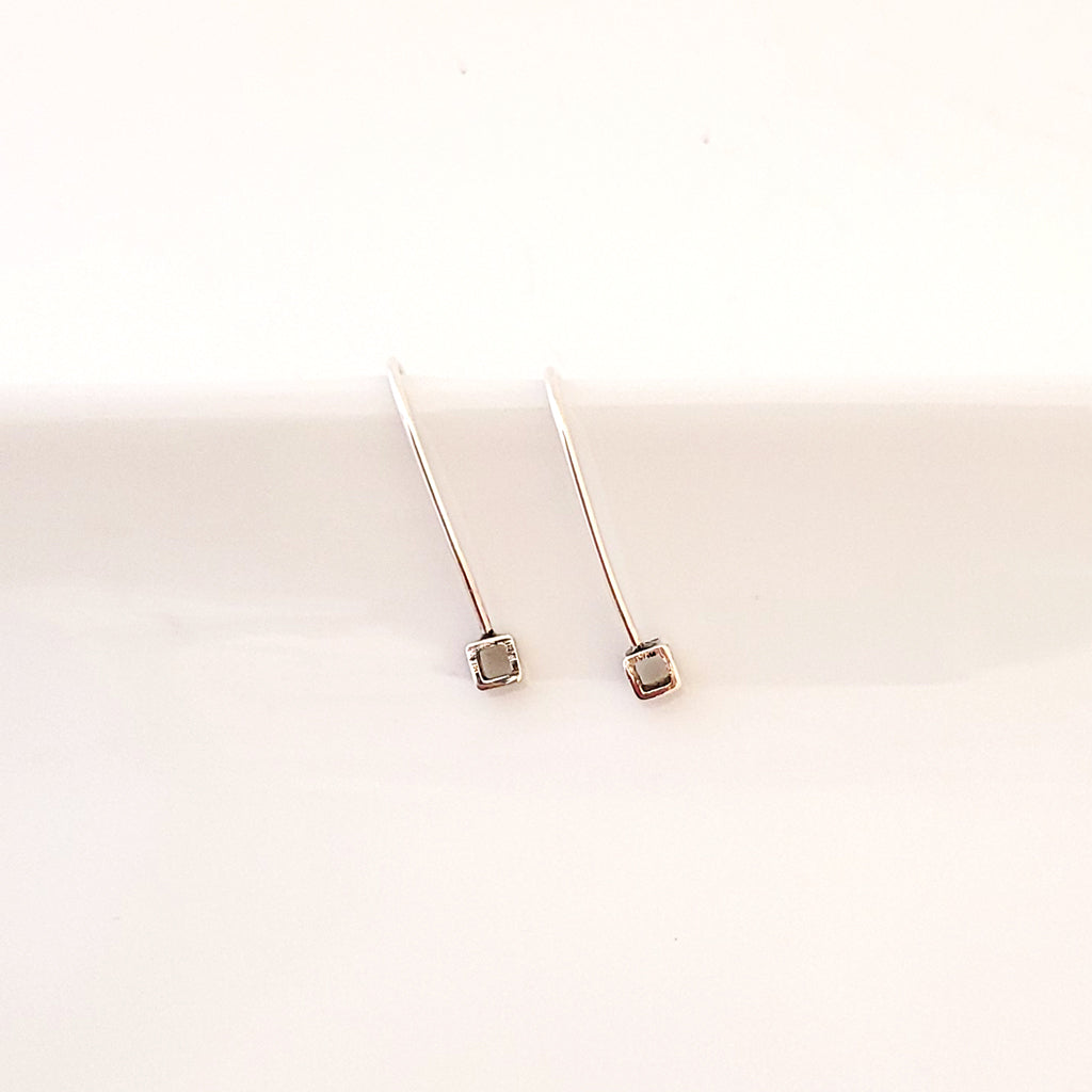 Tiny Stepping Stone in Sterling - Earrings