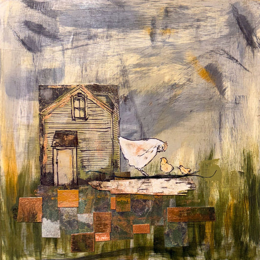 When the Prairie Wakes 2 – Mixed Media Wall Art | Wood Panel Base