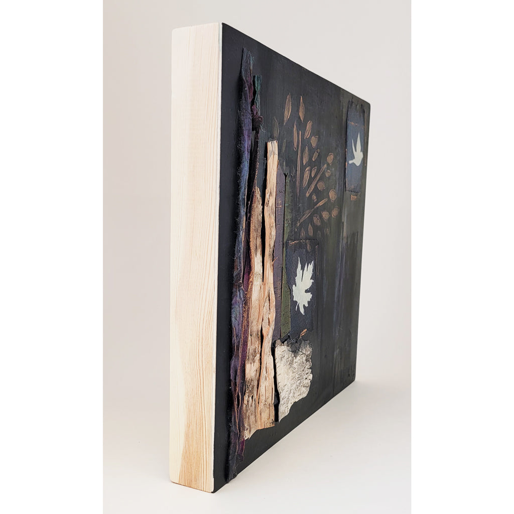 Whispers After Dark I – Mixed Media Wall Art | Wood Panel Base