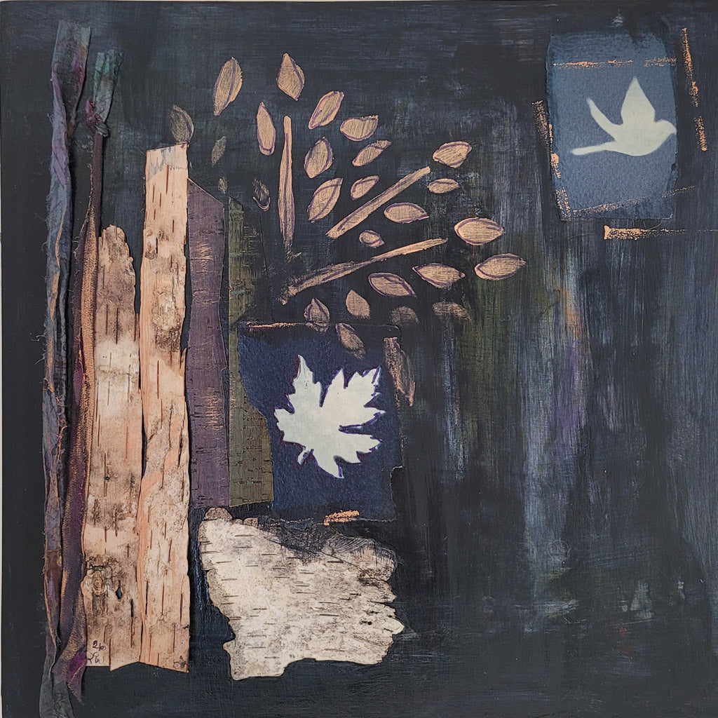Whispers After Dark I – Mixed Media Wall Art | Wood Panel Base