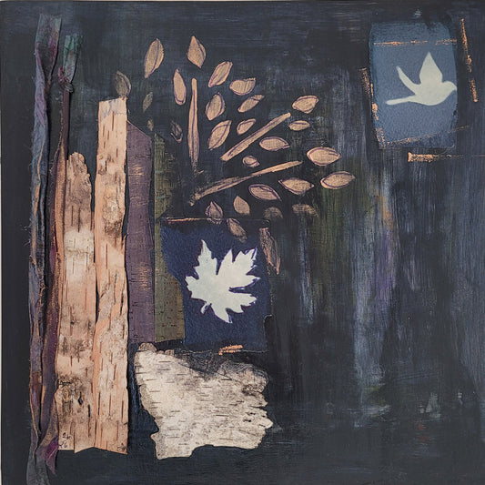 Whispers After Dark I – Mixed Media Wall Art | Wood Panel Base