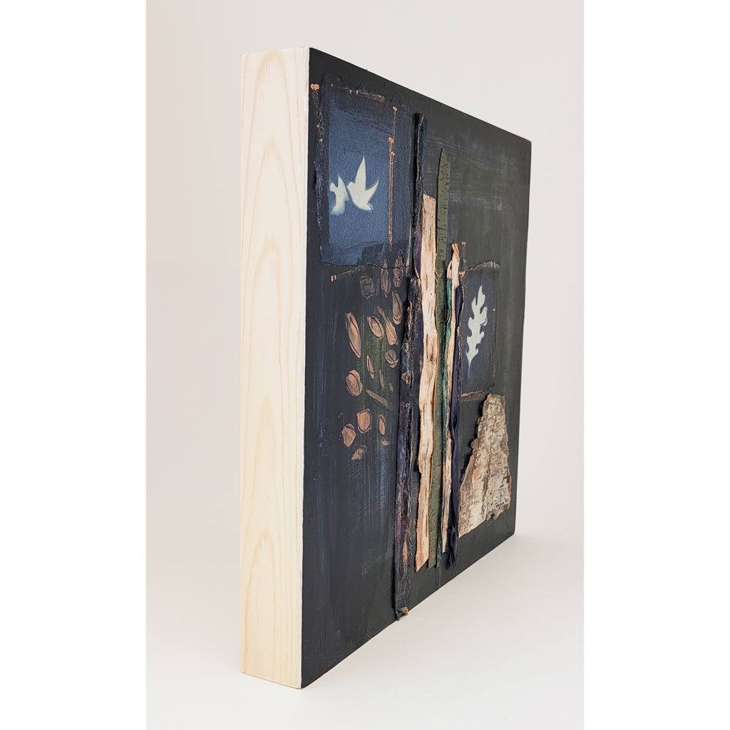 Whispers After Dark II – Mixed Media Wall Art | Wood Panel Base