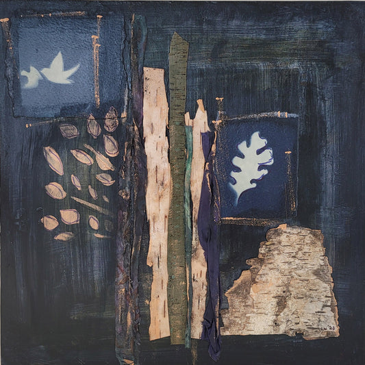 Whispers After Dark II – Mixed Media Wall Art | Wood Panel Base
