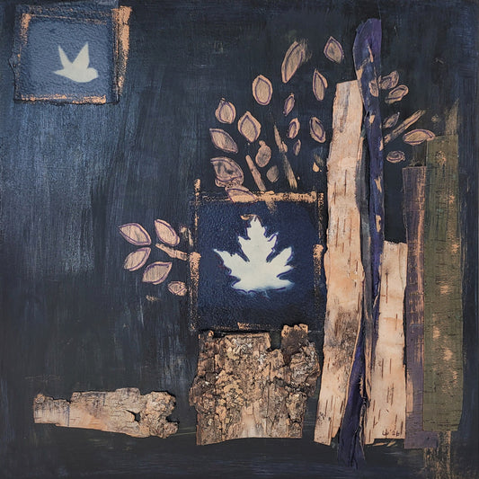 Whispers After Dark III – Mixed Media Wall Art | Wood Panel Base