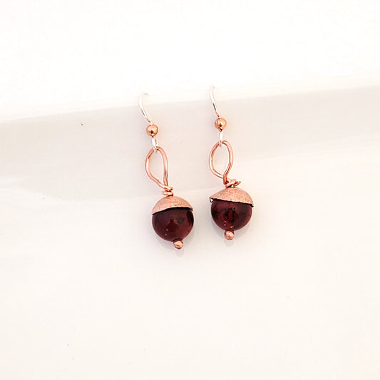 Winter Berries in Red Quartzite - Earrings - December Selection of the Month