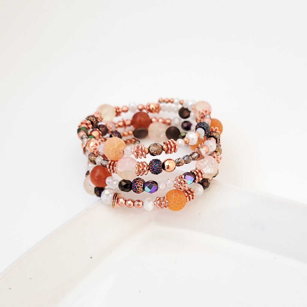 Wrap Arounds in Apricot Multi - Bracelet