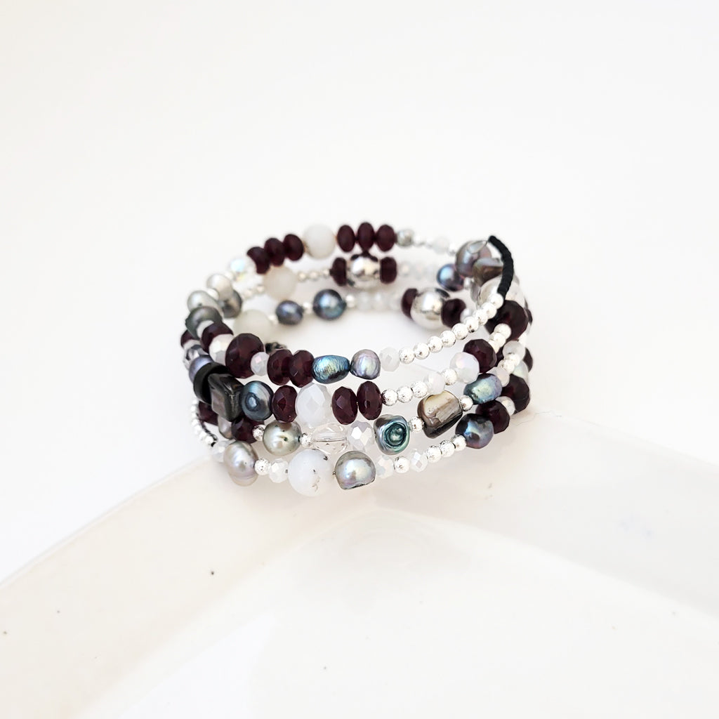 Wrap Arounds in Black and Silver - Bracelet