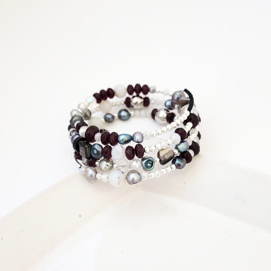 Wrap Arounds in Black and Silver - Bracelet