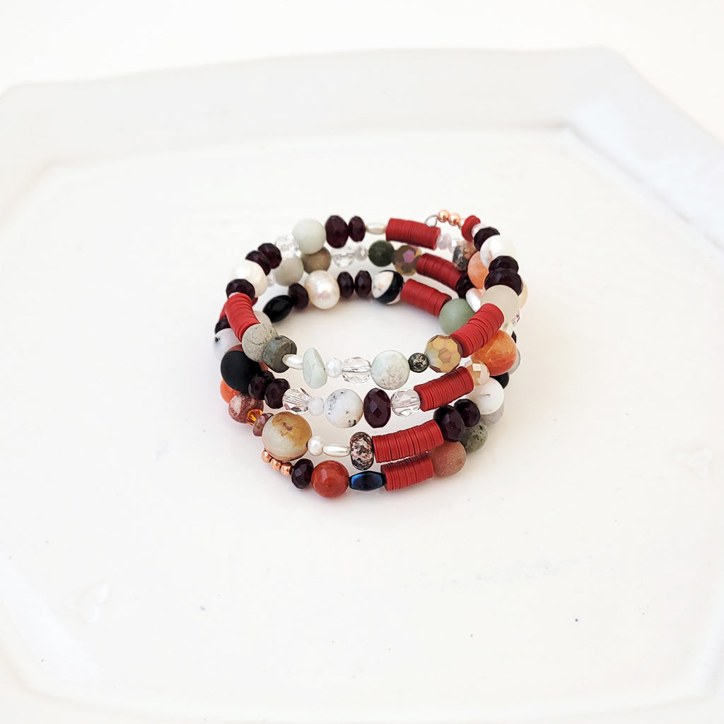 Wrap Arounds in Red Multi - Bracelet