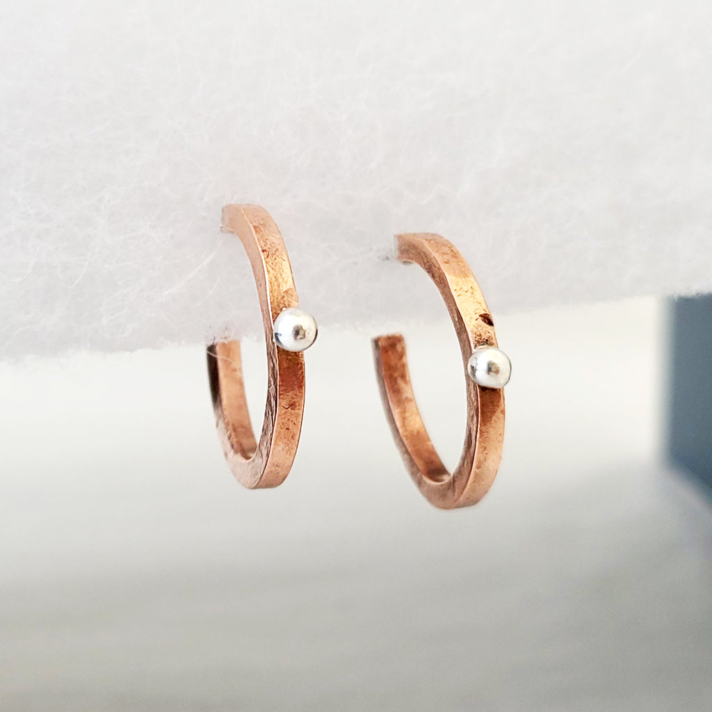 Classic Simplicity in Copper with Sterling - Post Earrings