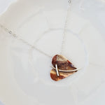 Sterling Cross on Copper Heart - Necklace