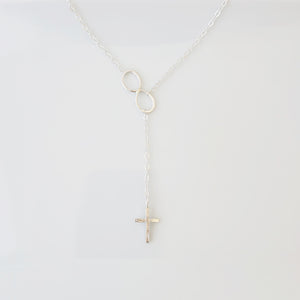 Sterling silver infinity and cross necklace