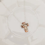 Cross in Sterling Over Copper - Necklace