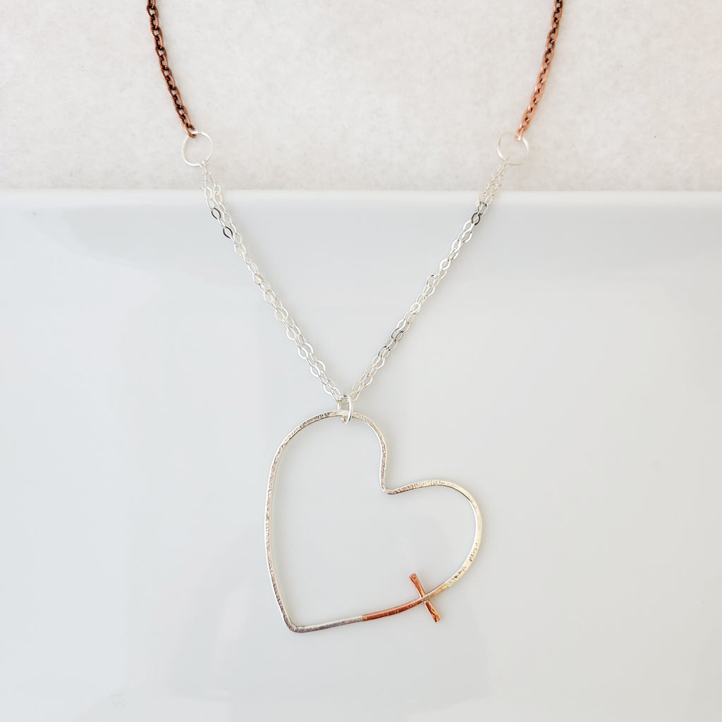 Heart with cross necklace