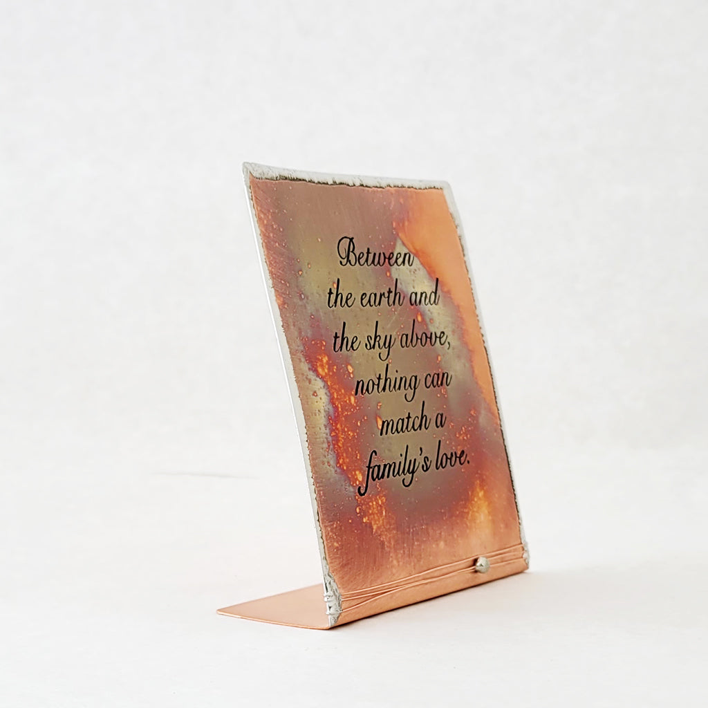 Family's Love Saying on Copper Mini Message