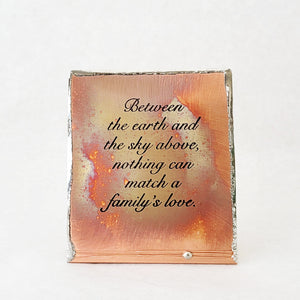 Family's Love Saying on Copper Mini Message