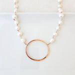 Copper and freshwater pearl necklace