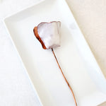 White enamel on handmade copper tulip with copper stem